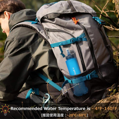 Azarxis TPU Soft Flask Collapsible Water Bottle Running Folding Gel Water Reservoir Handheld for Hydration Pack Hiking Cycling Climbing Jogging Marathon Trail Race