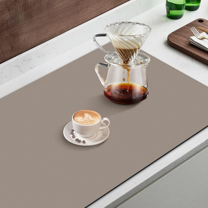 WISELIFE Coffee Mat Super Absorbent Dish Drying Mat Coffee Bar Accessories Match with Machine Large Drying Mats for Kitchen Counter 12" W x 19" L, Black