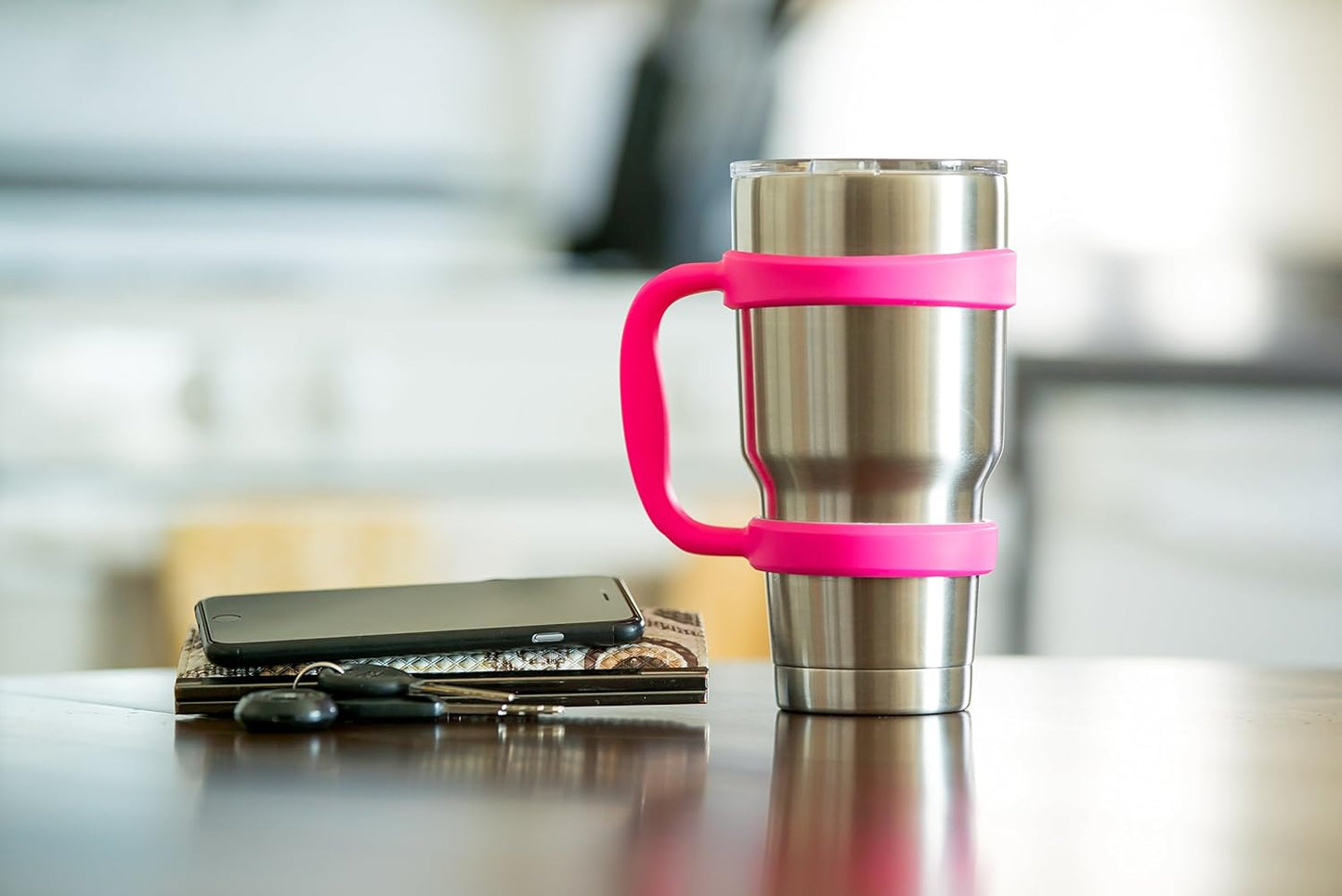 STRATA CUPS 30 oz Tumbler Handle - Available For 30 oz YETI Tumbler, OZARK TRAIL, Rambler Tumbler- BPA free (Black)