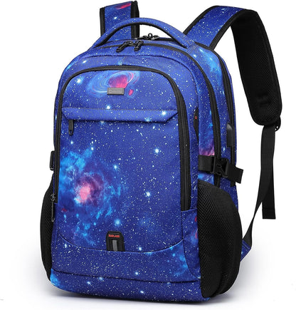 DUSLANG 17 Inch Laptop Backpack for Travel Water Resistant College Backpack for Men/Women Laptop Bag with USB Charging Port,Black - Colors A