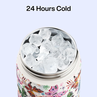 ENCOOL Insulated Water Bottle with Straw Stainless Steel Water Bottle, Leak-Proof, BPA-Free, Double Wall Vacuum Keeps Cold for 24 Hours for Sports, Travel, School (26 oz, Cotton Candy) - Colors D