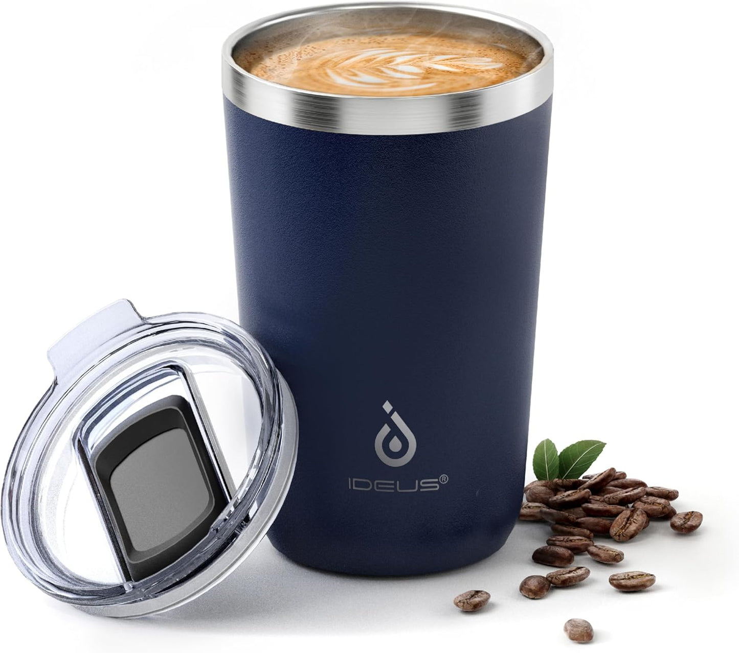 Ideus 20 oz Tumbler, Travel Coffee Mug with Splash Proof Sliding Lid, Double Wall Stainless Steel Vacuum Insulated Coffee Mug for Home and Office, Keep Beverages Hot or Cold, Avocado Green
