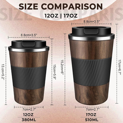 Insulated Coffee Tumbler 12 oz, Stainless Steel Coffee Mug with Lids, Travel Coffee Mug Leak Proof, Double Wall Vacuum Insulated Reusable Coffee Cup, Keep Drinks Hot and Cold (Sky Blue, 12 Ounces)