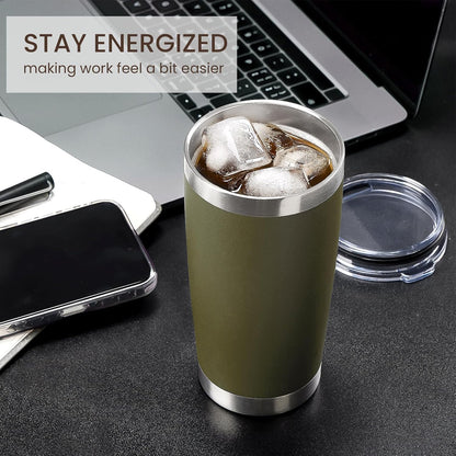MEWAY 20oz Tumbler Cup Double Wall Vacuum Insulated Travel Mug Bulk, Stainless Steel Tumblers with Lid and Straw, Durable Powder Coated Coffee Cups for Cold & Hot Drinks (Navy, 1)