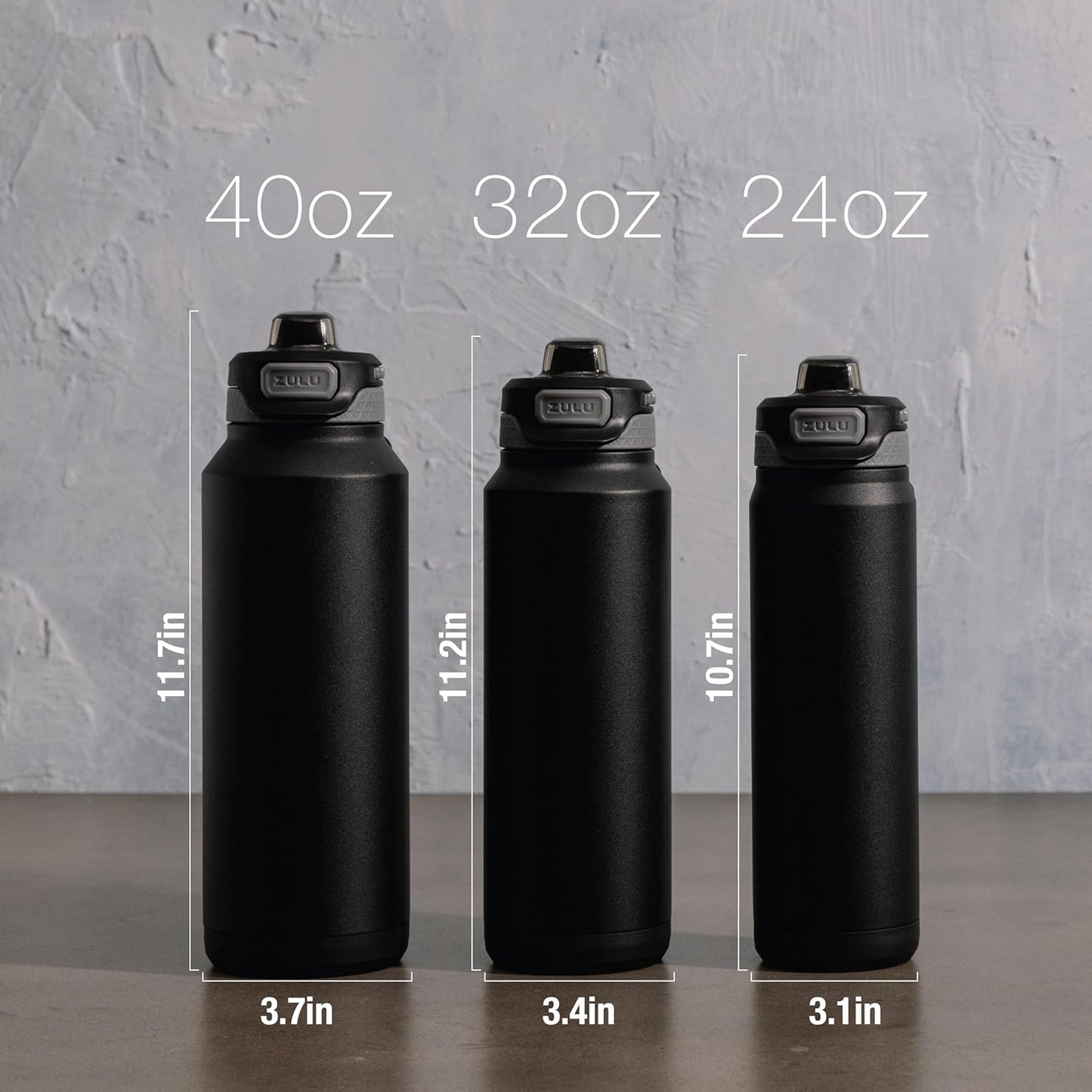 ZULU Powerfill Pro 32oz Stainless Steel Water Bottle with Quick Fill Lid, Triple Walled Vacuum Insulated Metal, Leak Proof Locking Lid, Sip and Chug, Reusable BPA Free, High Tide