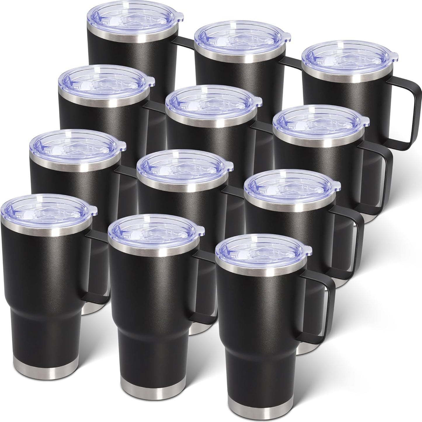 20 oz Tumbler with Handle and Lid, Stainless Steel Tumbler Insulated Travel Coffee Mug, Spill Proof Double Wall Vacuum Tumbler Cup Keep Drink Hot & Cold,White, 1 Pack