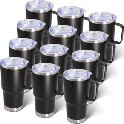 20 oz Tumbler with Handle and Lid, Stainless Steel Tumbler Insulated Travel Coffee Mug, Spill Proof Double Wall Vacuum Tumbler Cup Keep Drink Hot & Cold,White, 1 Pack