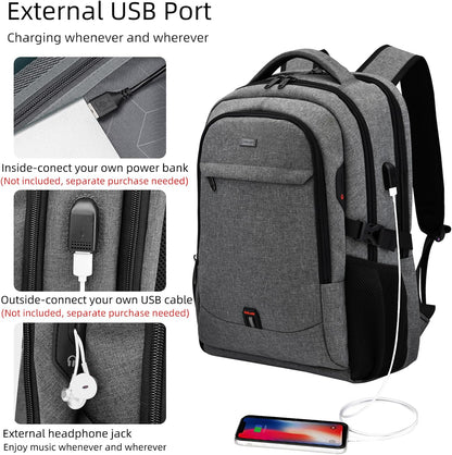 DUSLANG 17 Inch Laptop Backpack for Travel Water Resistant College Backpack for Men/Women Laptop Bag with USB Charging Port,Black - Colors B