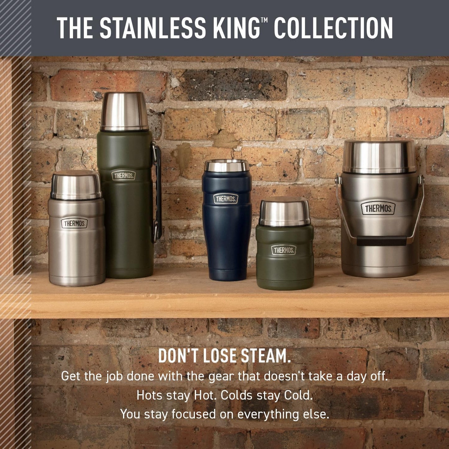 THERMOS Stainless King Vacuum-Insulated Stainless Steel Tumbler - 16oz, Midnight Blue - Insulated Coffee Tumbler for Hot & Cold Drinks - Leak-Proof & Sweat-Proof for Commuting & Traveling