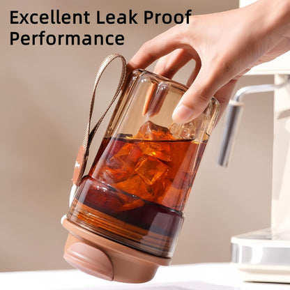 16oz Trendy Reusable Portable Tumbler - BPA Free, Leak - Proof, Lightweight & Easy to Carry,Ideal for On - the - Go Sipping (Brown)