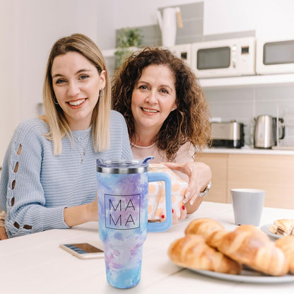 40 oz Tumbler with Handle and Straw Lid Leak Proof | You're Awesome Inspirational Mother's Day Birthday Gifts for Women Men Coworker Friends | Stainless Steel Cup Dishwasher Safe