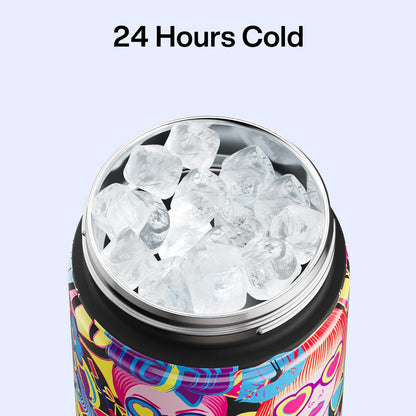 ENCOOL Insulated Water Bottle with Straw Stainless Steel Water Bottle, Leak-Proof, BPA-Free, Double Wall Vacuum Keeps Cold for 24 Hours for Sports, Travel, School (26 oz, Cotton Candy) - Colors C