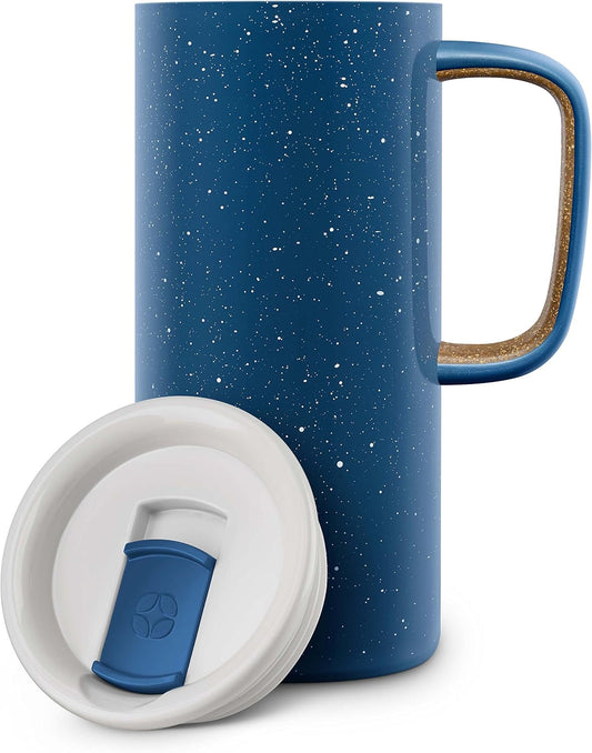 Ello Campy 18oz Stainless Steel Travel Mug with Handle and Leak Proof Lid | Vacuum Insulated Coffee Cup for Hot or Cold Drinks | Reusable, BPA Free | Gift for Coffee Lovers, Matte Black