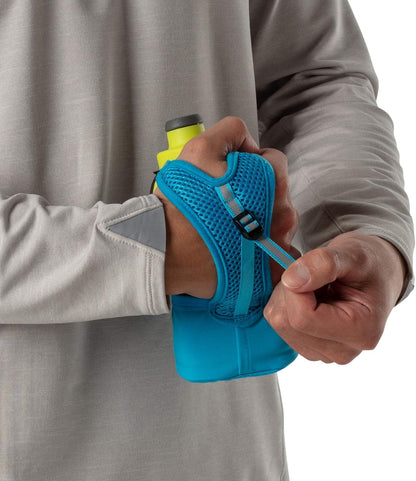 Nathan Running Handheld Water Bottle Adjustable No-Grip Quick Squeeze Lite Hand Strap. Reflective Hydration