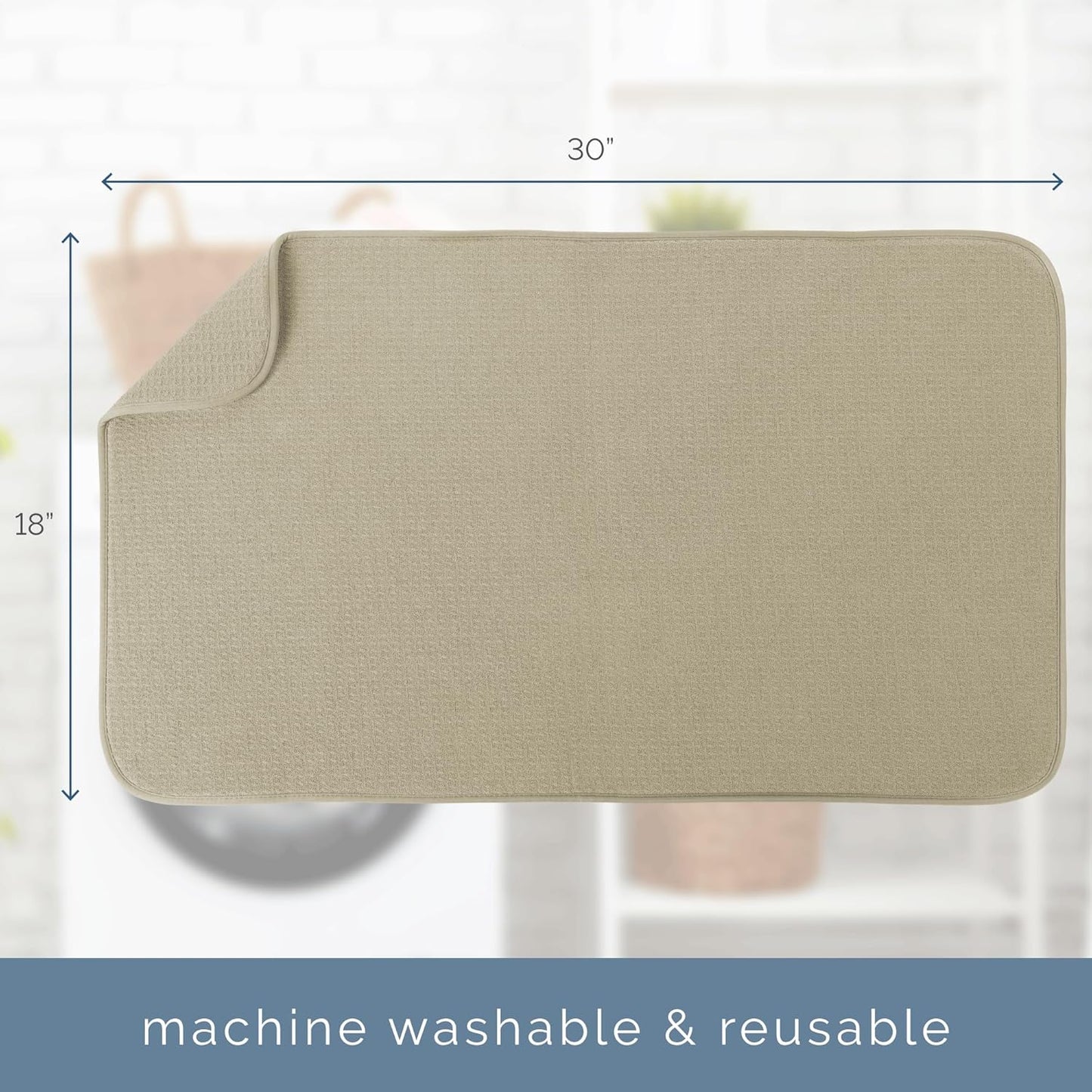 S&T INC. Dish Drying Mat XL, 18” x 24”, Absorbent Microfiber Kitchen Counter Mat, Dish Drying Pad for Dishes, Utensils, Pots and Pans, Extra Large, Charcoal