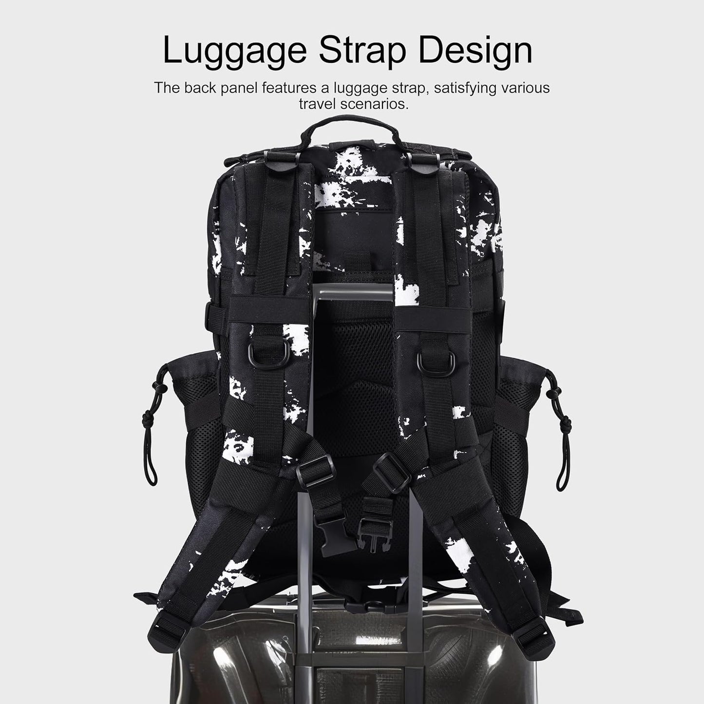 LHI Military Tactical Backpack for Men and Women 45L Army 3 Days Assault Pack Bag Large Rucksack with Molle System - Black - Colors A