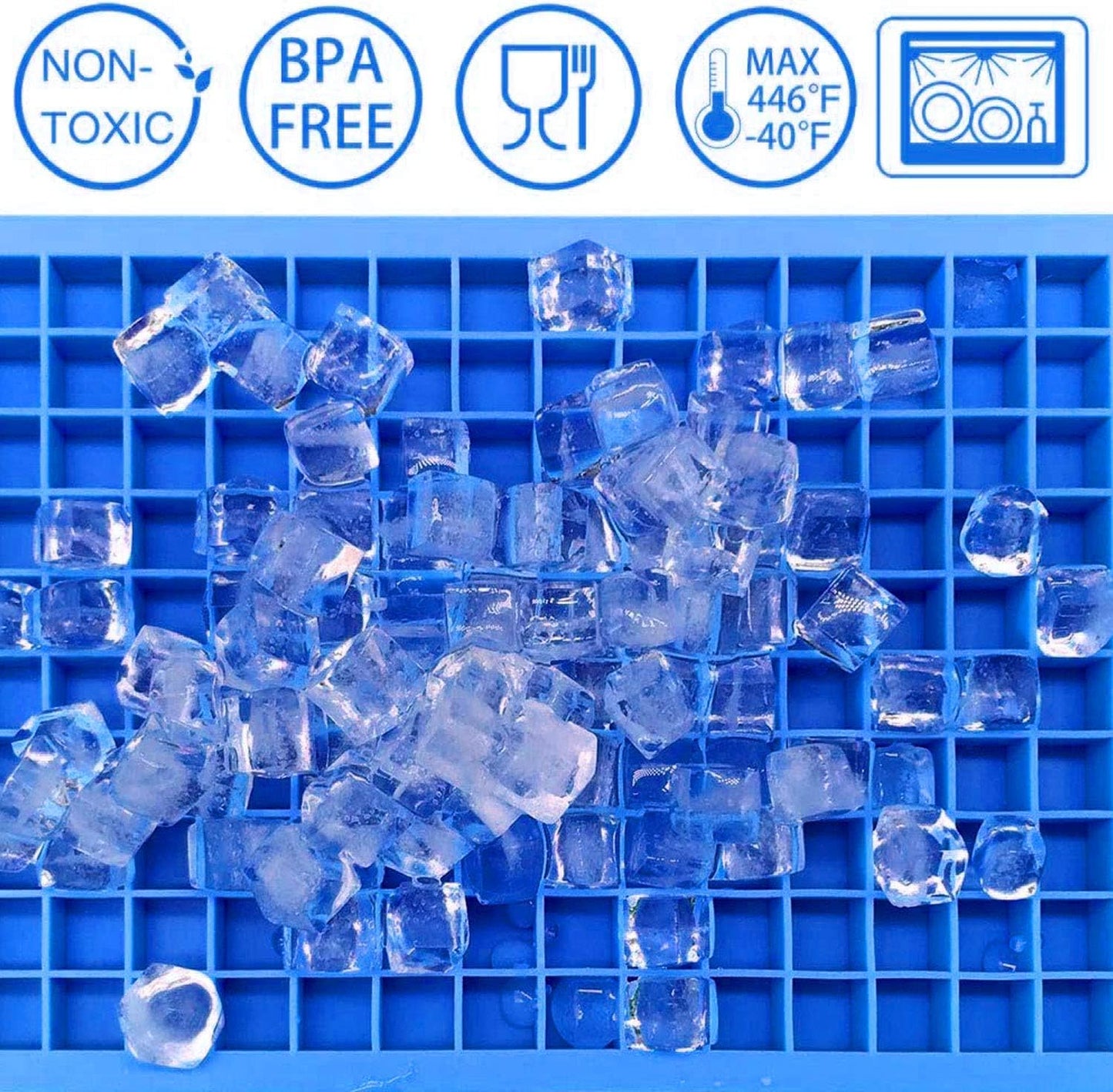 Mini Ice Cube Trays for Freezer 1 Pack — 160 Small Crushed Ice Cube Molds, BPA Free Food Grade Silicone, Easy Release Stackable Trays for Iced Coffee, Whiskey, Cocktail & Drinks