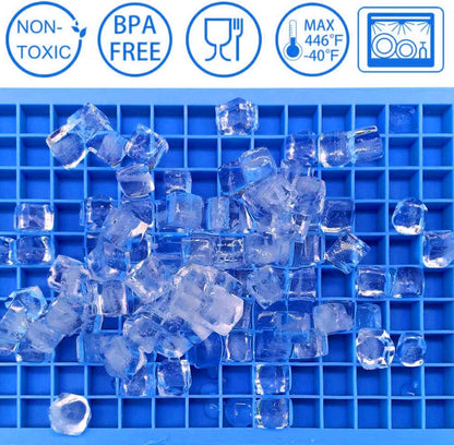 Mini Ice Cube Trays for Freezer 1 Pack — 160 Small Crushed Ice Cube Molds, BPA Free Food Grade Silicone, Easy Release Stackable Trays for Iced Coffee, Whiskey, Cocktail & Drinks