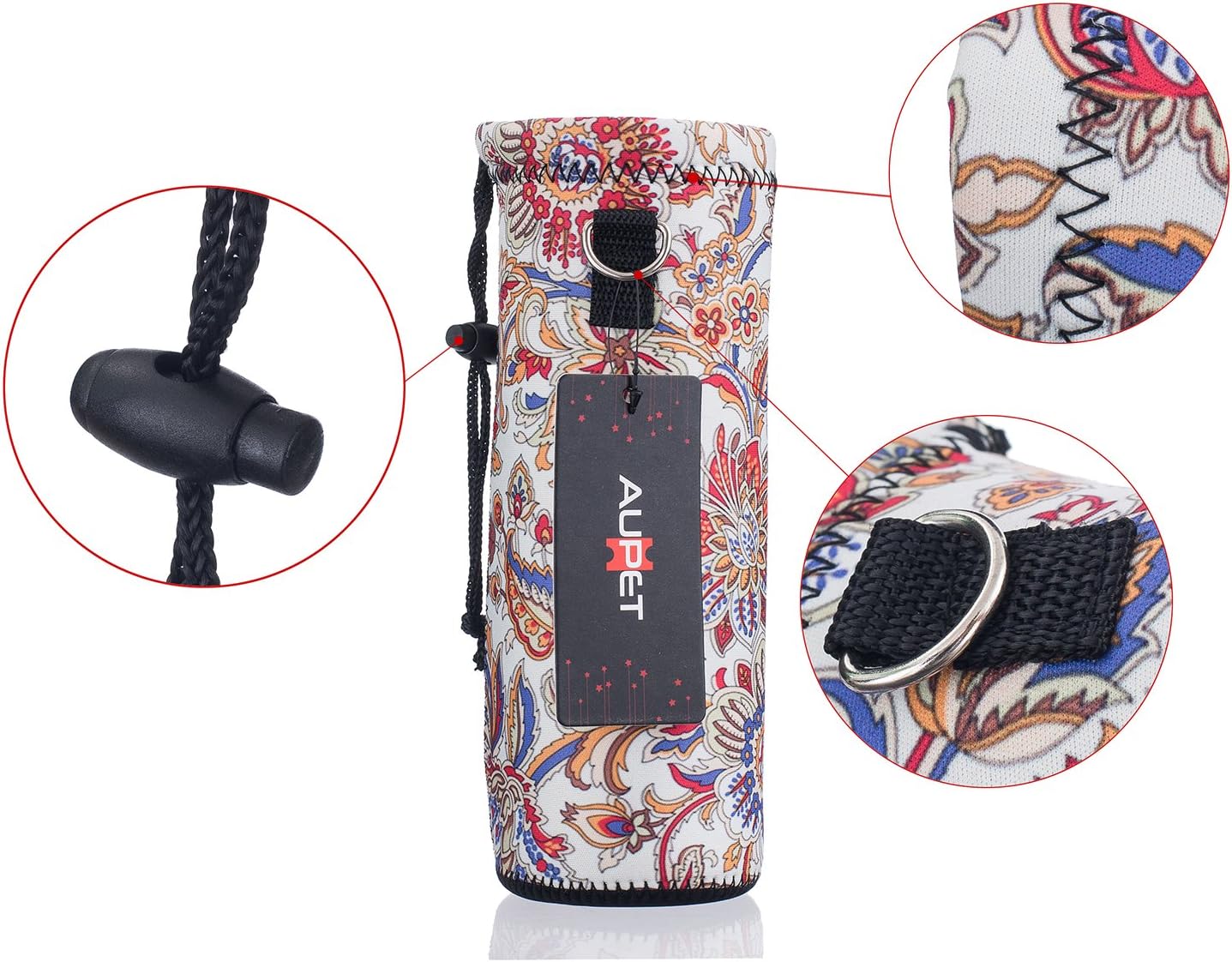 AUPET Water Bottle Bag Carrier,24oz/32oz Insulated Neoprene bottle Sling Holder Case Pouch Cover for 1000ML/750ML Bottles with Shoulder Strap for walking