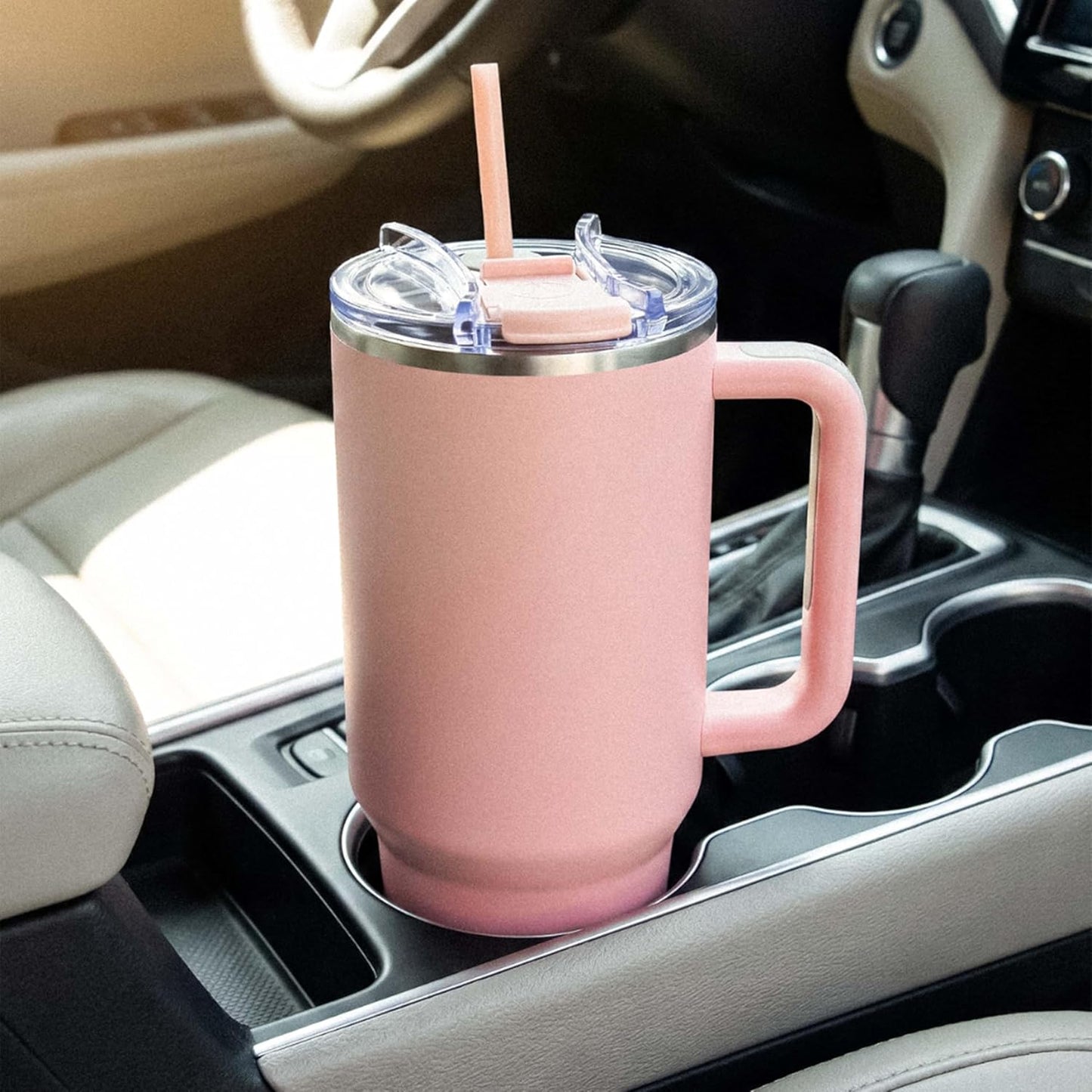 Hogg Big Swig 40 oz Tumbler with Handle and Straw - Red, 40oz Insulated Stainless Steel, Water Tumbler with Straw, Water Cup with Handle, Versatile Leak Proof Lid