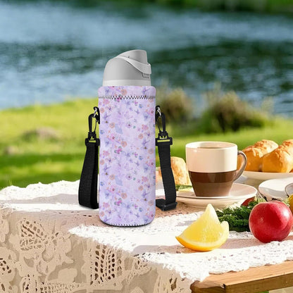 Neoprene 500ML/750ML/1000ML Water Bottle Bag Carrier, Portable Insulated Bottle Sling Holder Case Pouch with Adjustable Shoulder Strap for Men Women Walking Hiking Running