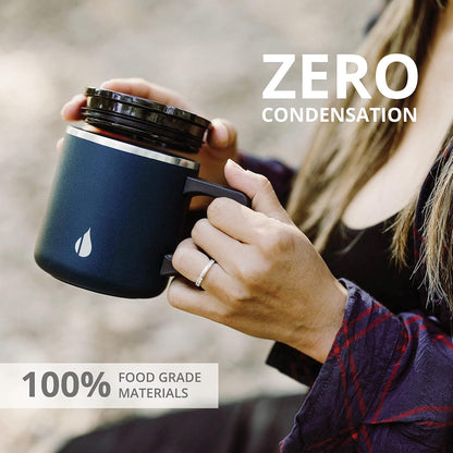 Elemental Insulated Coffee Mug - Triple-Wall Stainless Steel Summit Travel Cup for Hot and Cold Drinks - Thermal Coffee Mug with Lid and Handle for Camping, Office & Travel 16oz - Rainbow Speckle