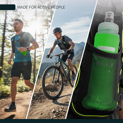FITLY Soft Flask - Shrink As You Drink Soft Water Bottle for Hydration Pack - Folding Water Bottle Ideal for Running, Hiking, Cycling, Climbing & Rigorous Activity