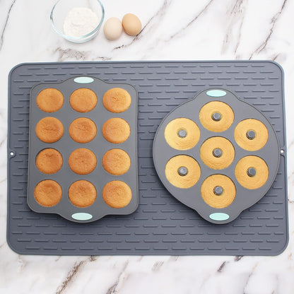 To encounter Silicone Dish Drying Mat -Small 17.5" x 8" - Set of 2 Flexible Stemware Drying Mat, Heat Resistant Silicone Trivet, Countertop Mat, Dish Draining Mat, Sink Mat