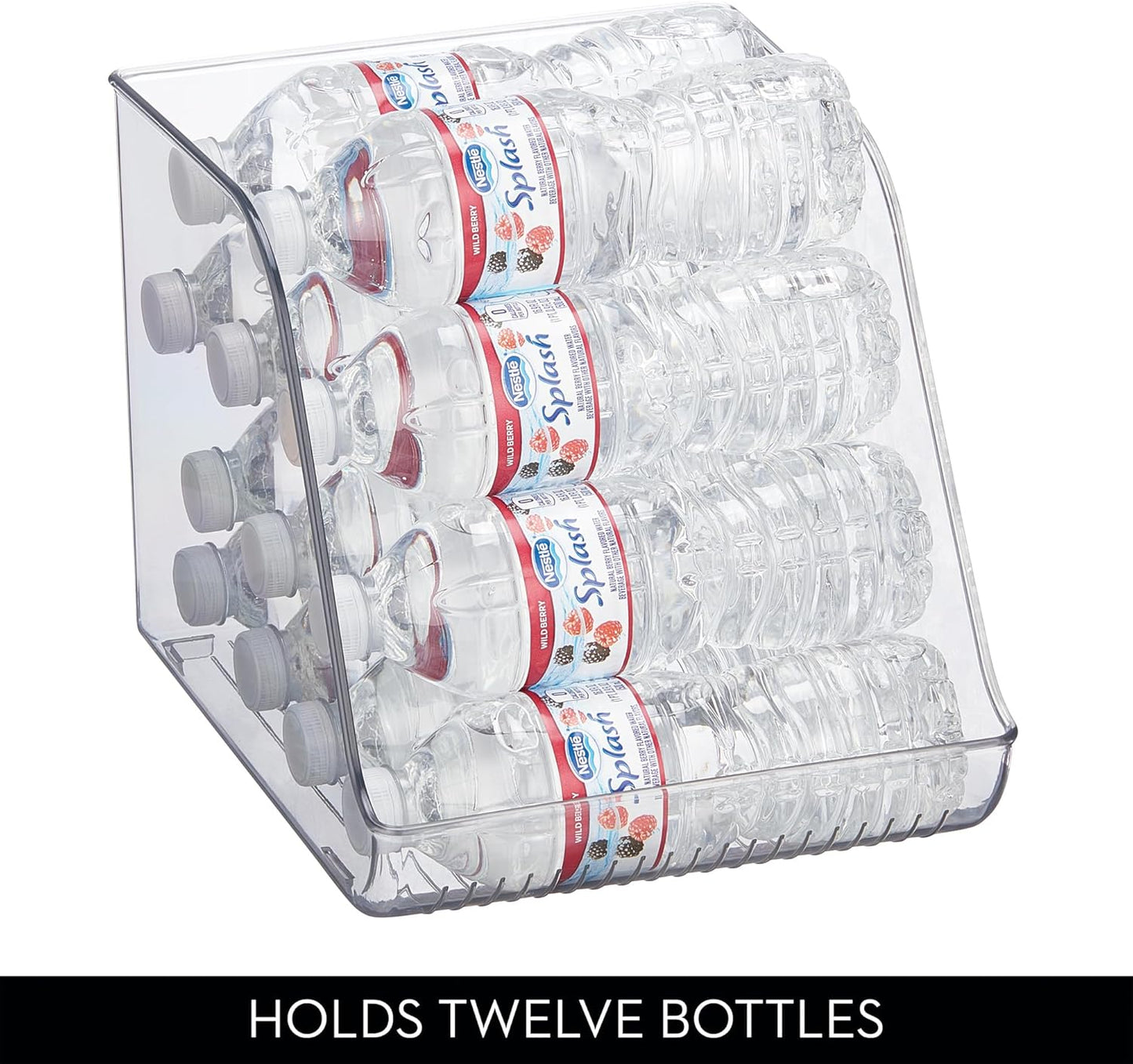 iDesign Water Bottle Organizer for Fridge or Pantry - Clear - Made in USA