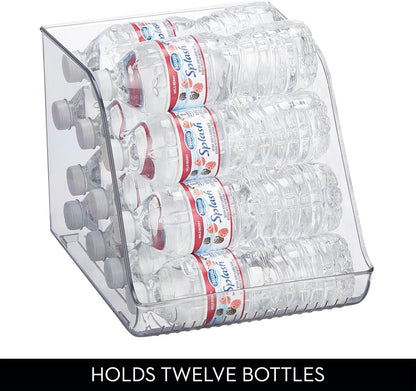 iDesign Water Bottle Organizer for Fridge or Pantry - Clear - Made in USA