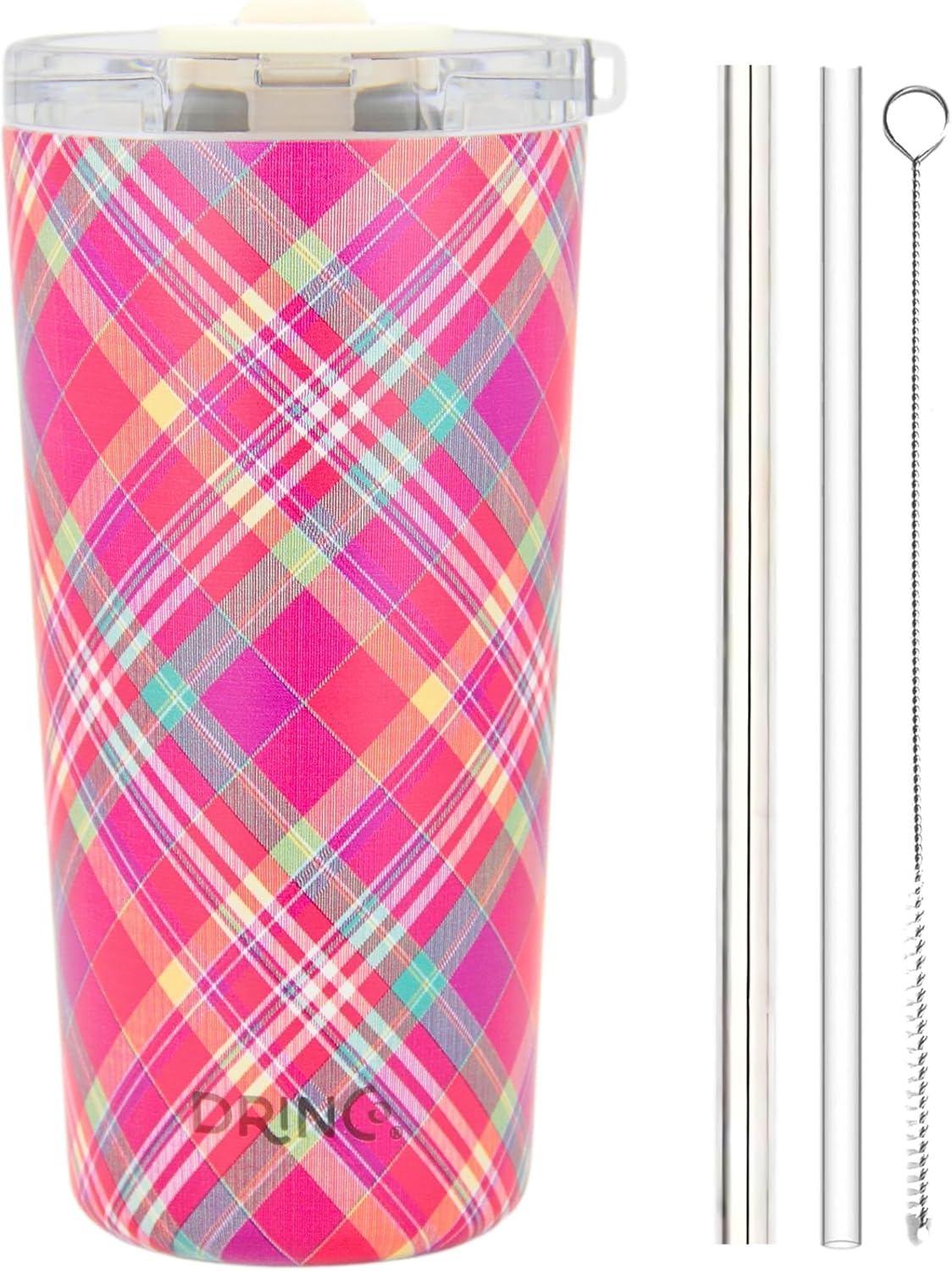 Drinco - 20 oz Stainless Steel Tumbler | Double Walled Vacuum Insulated Mug With Lid, 2 Straws, For Hot & Cold Drinks (20oz Dragonfly)