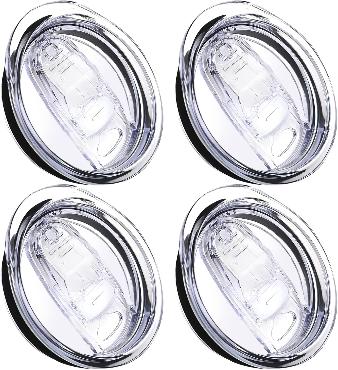 20oz Skinny Tumbler Replacement Lids 2 Pack,Spill Proof Splash Resistant Silicone Sliding Covers,Straw Friendly, BPA Free