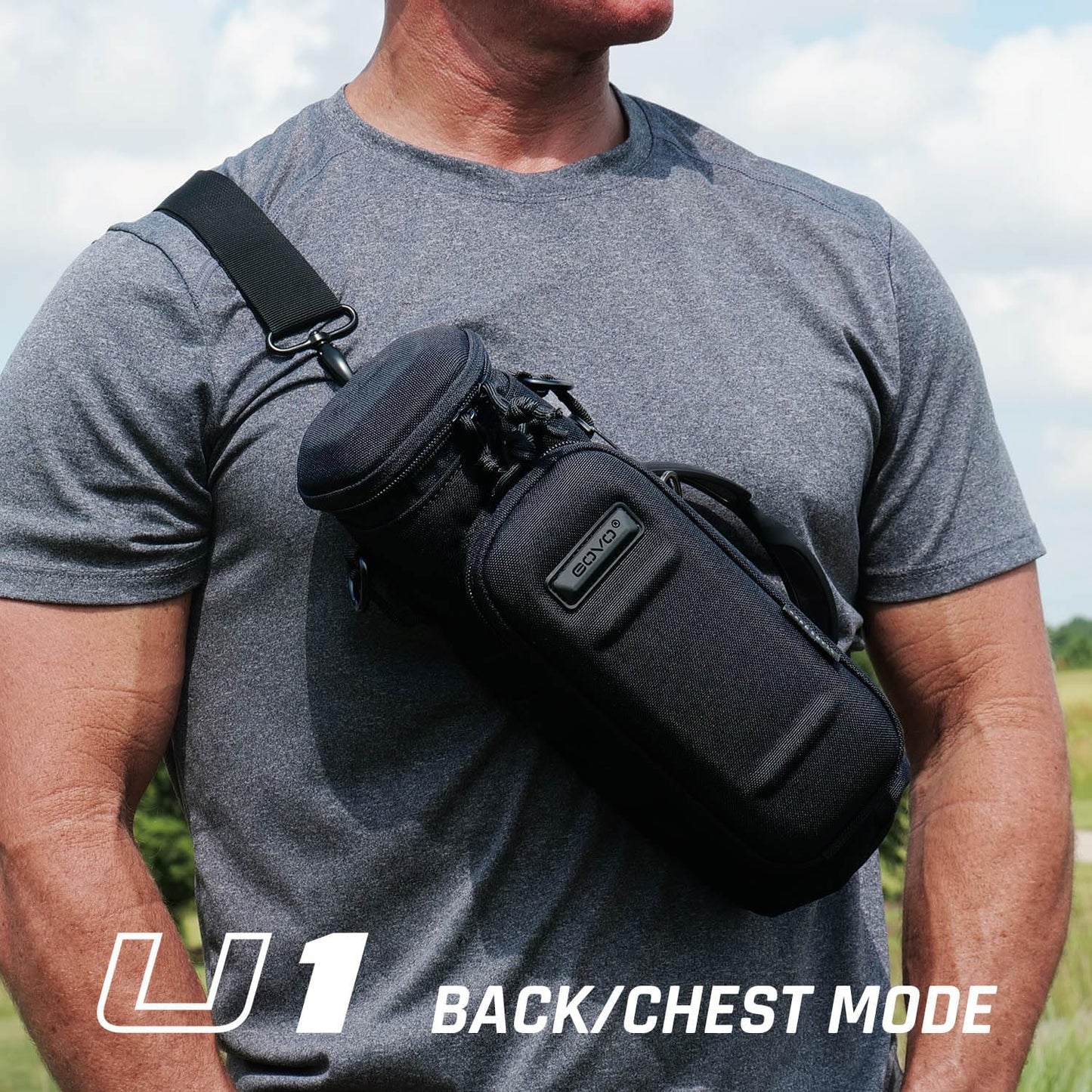 GOVO U1 Water Bottle Pouch with Zippered Hardshell Cap, Fits Up to 40oz Bottle, Molle System, Heavy Duty, Made With 100% Nylon
