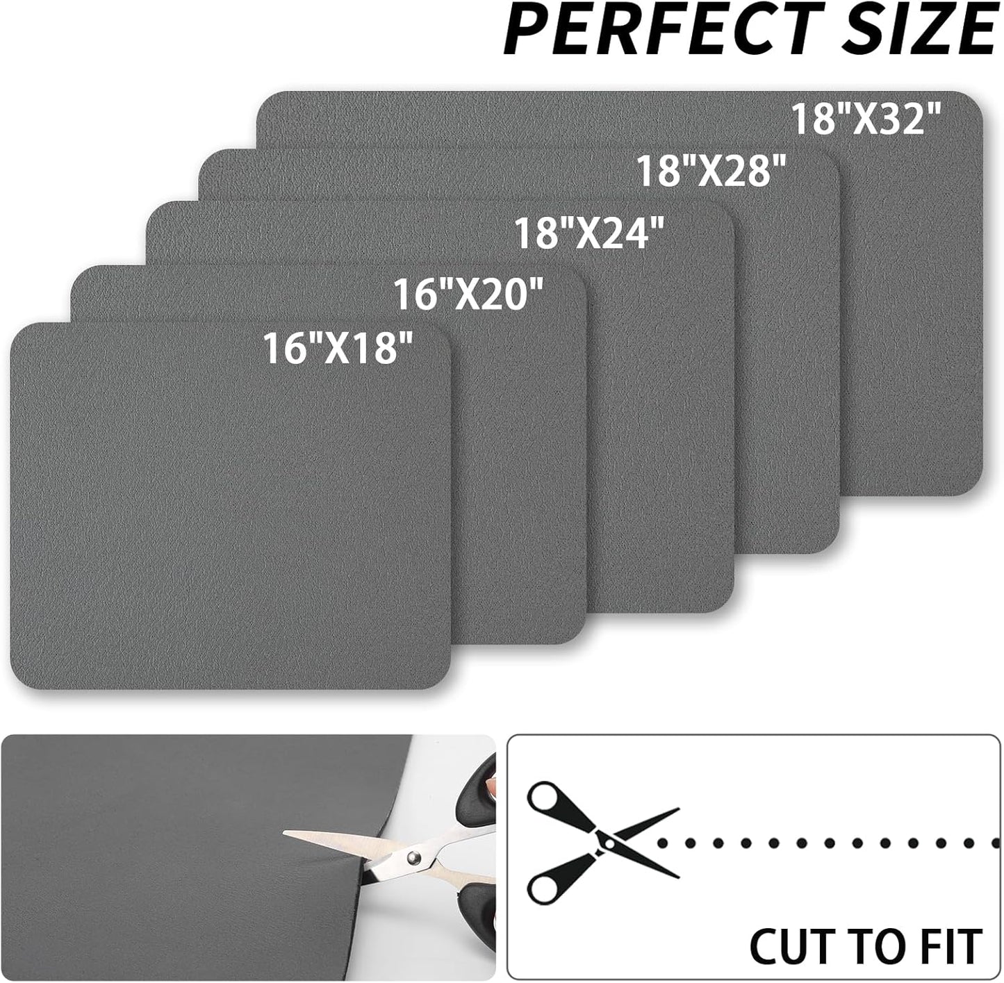 HotLive Dish Drying Mat for Kitchen Counter, Heat Resistant Drainer Mats with Non-slip Rubber Backed, Hide Stain Kitchen Super Absorbent Draining Mat, Easy to Clean Dish Rack Pad, Dark Grey 16"x18"