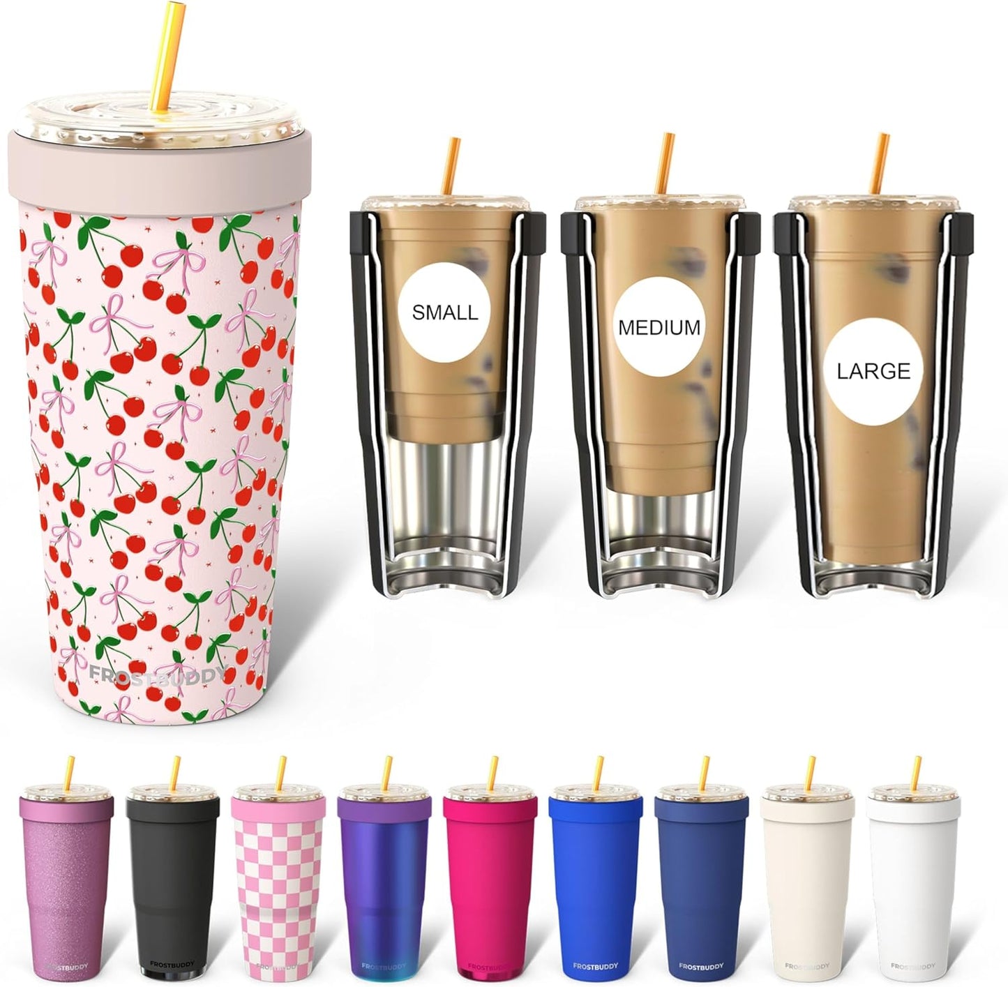 Frost Buddy Togo Buddy | 30 oz Stainless Steel Vacuum Insulated Tumbler | To Go Coffee Cup – Iced Coffee Cups, Iced Coffee Sleeve, Travel Mug, Thermal Cup for Hot & Cold Drinks, Dunkin Cup (Pencil) - Colors B