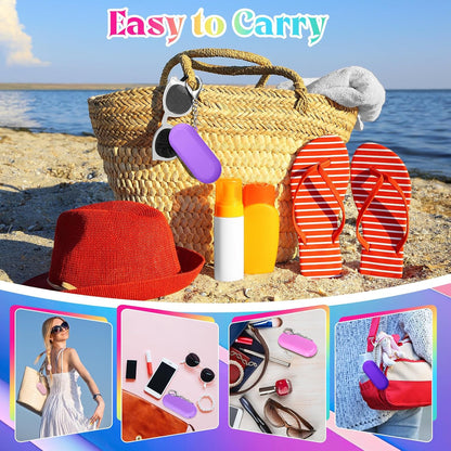 Meanplan 4 Sets Cruise Ship Essentials,4 Set Silicone Straws with Case Reusable Silicone Portable Drinking Straw Set for Party Travel Cold or Hot with 4 Carry Case, 4 Cleaning Brushes (Classic Color)