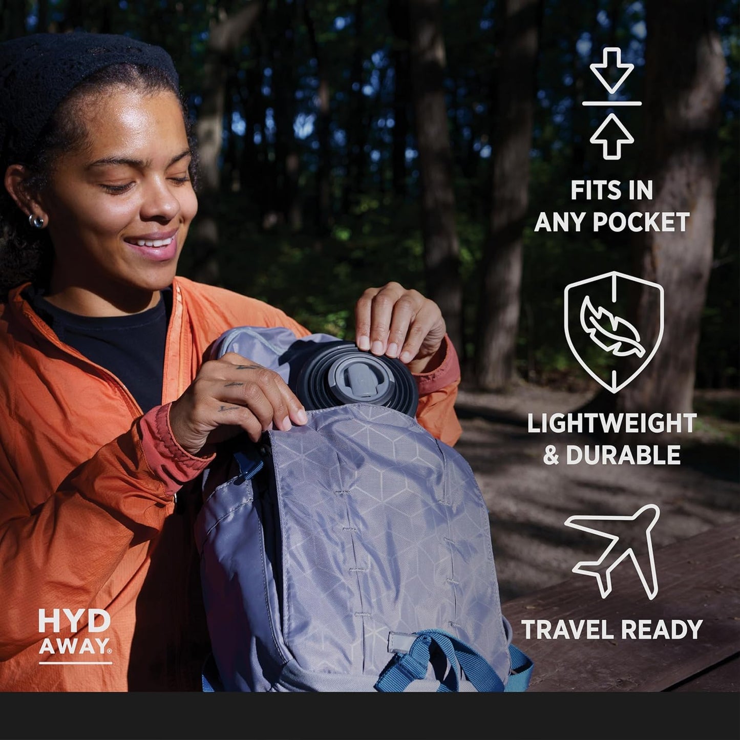 HYDAWAY 25oz Collapsible Travel Water Bottle - BPA-Free, Leakproof, Lightweight, Space-Saving - Perfect for Hiking, Travel, and All-Day Hydration