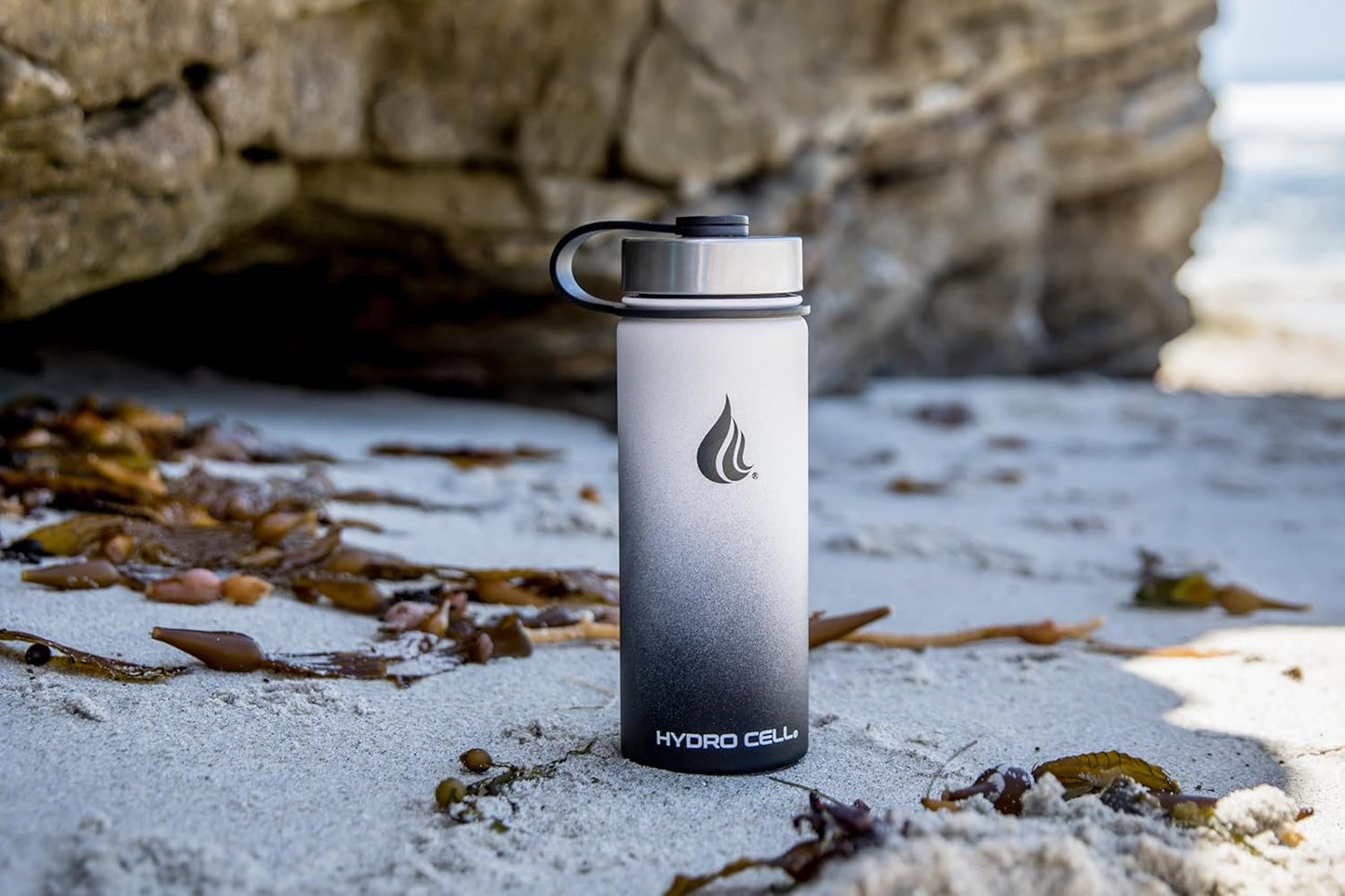 HYDRO CELL Stainless Steel Insulated Water Bottle with Straw - For Cold & Hot Drinks - Metal Vacuum Flask with Screw Cap and Modern Leakproof Sport Thermos for Adults (Neon 18oz)