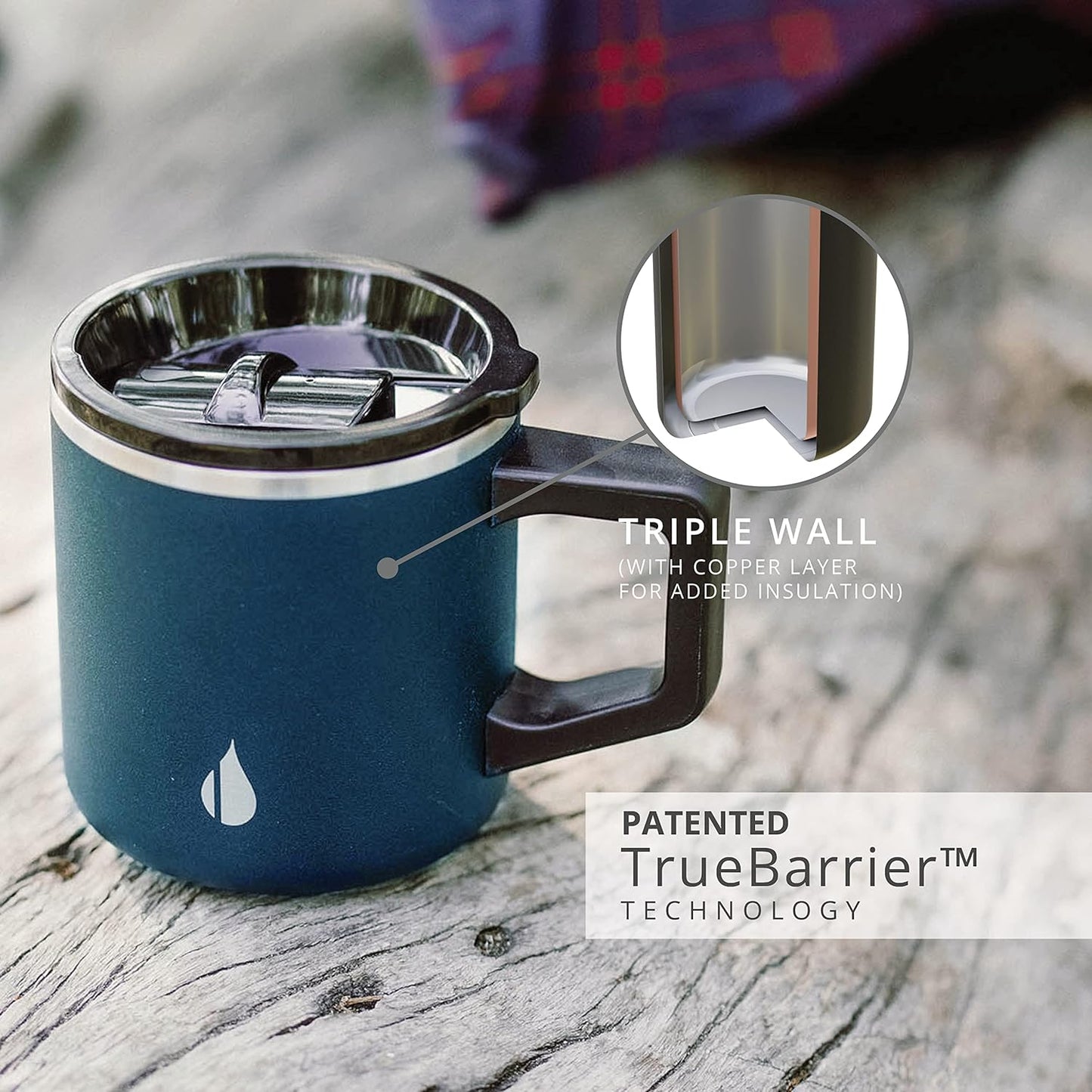 Elemental Insulated Coffee Mug - Triple-Wall Stainless Steel Summit Travel Cup for Hot and Cold Drinks - Thermal Coffee Mug with Lid and Handle for Camping, Office & Travel 16oz - Rainbow Speckle