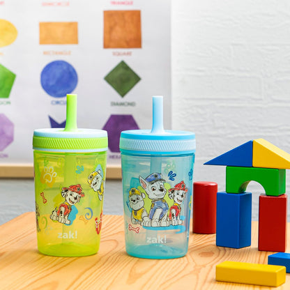 Zak Designs 15oz Bluey Kelso Tumbler Set, Leak-Proof Screw-On Lid with Straw Made of Durable Plastic and Silicone, Perfect Bundle for Kids, 2 Count (Pack of 1) - Colors B