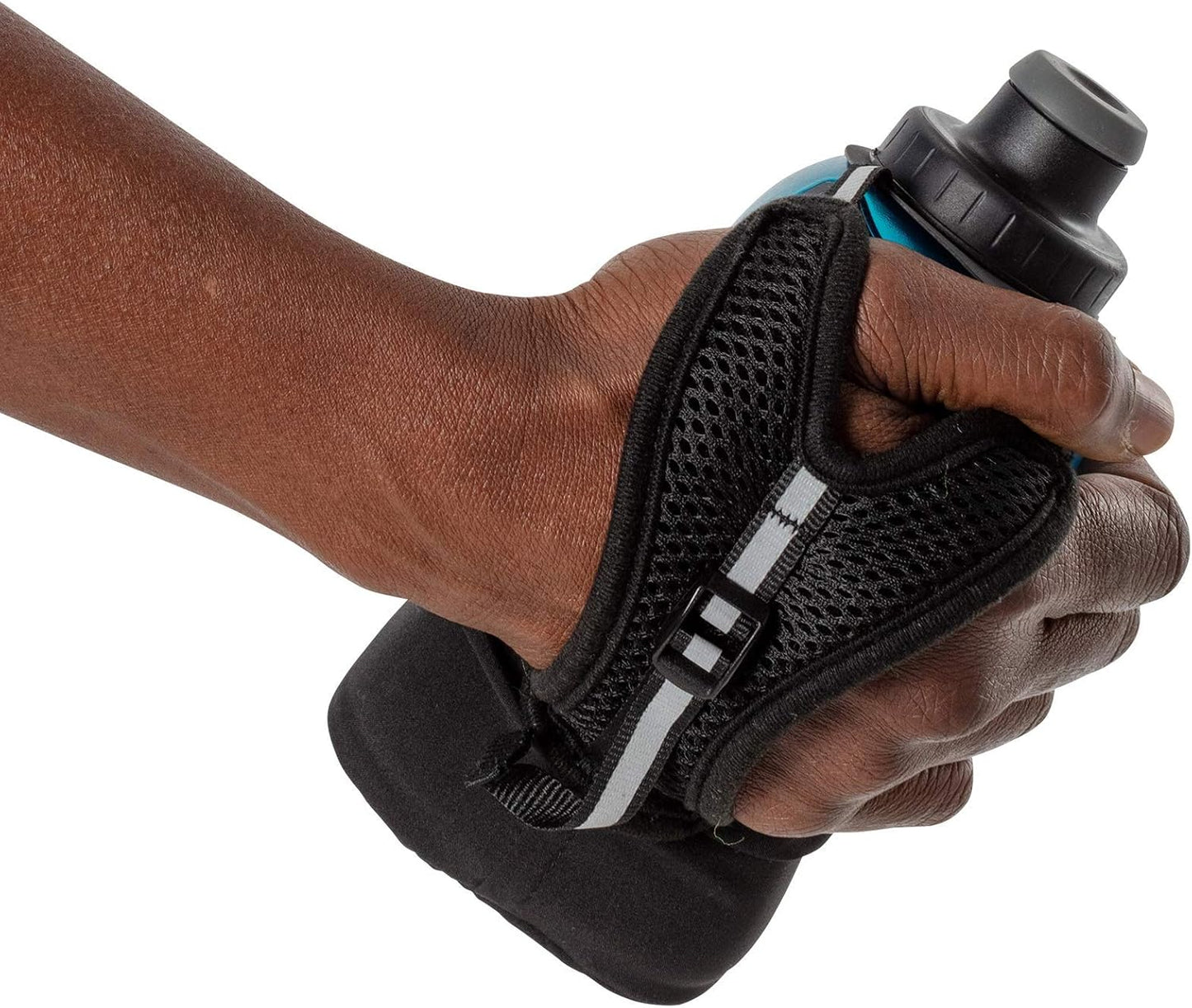 Nathan Running Handheld Water Bottle Adjustable No-Grip Quick Squeeze Lite Hand Strap. Reflective Hydration