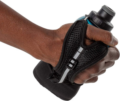 Nathan Running Handheld Water Bottle Adjustable No-Grip Quick Squeeze Lite Hand Strap. Reflective Hydration