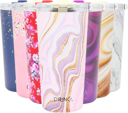 Drinco - 20 oz Stainless Steel Tumbler | Double Walled Vacuum Insulated Mug With Lid, 2 Straws, For Hot & Cold Drinks (20oz Dragonfly)