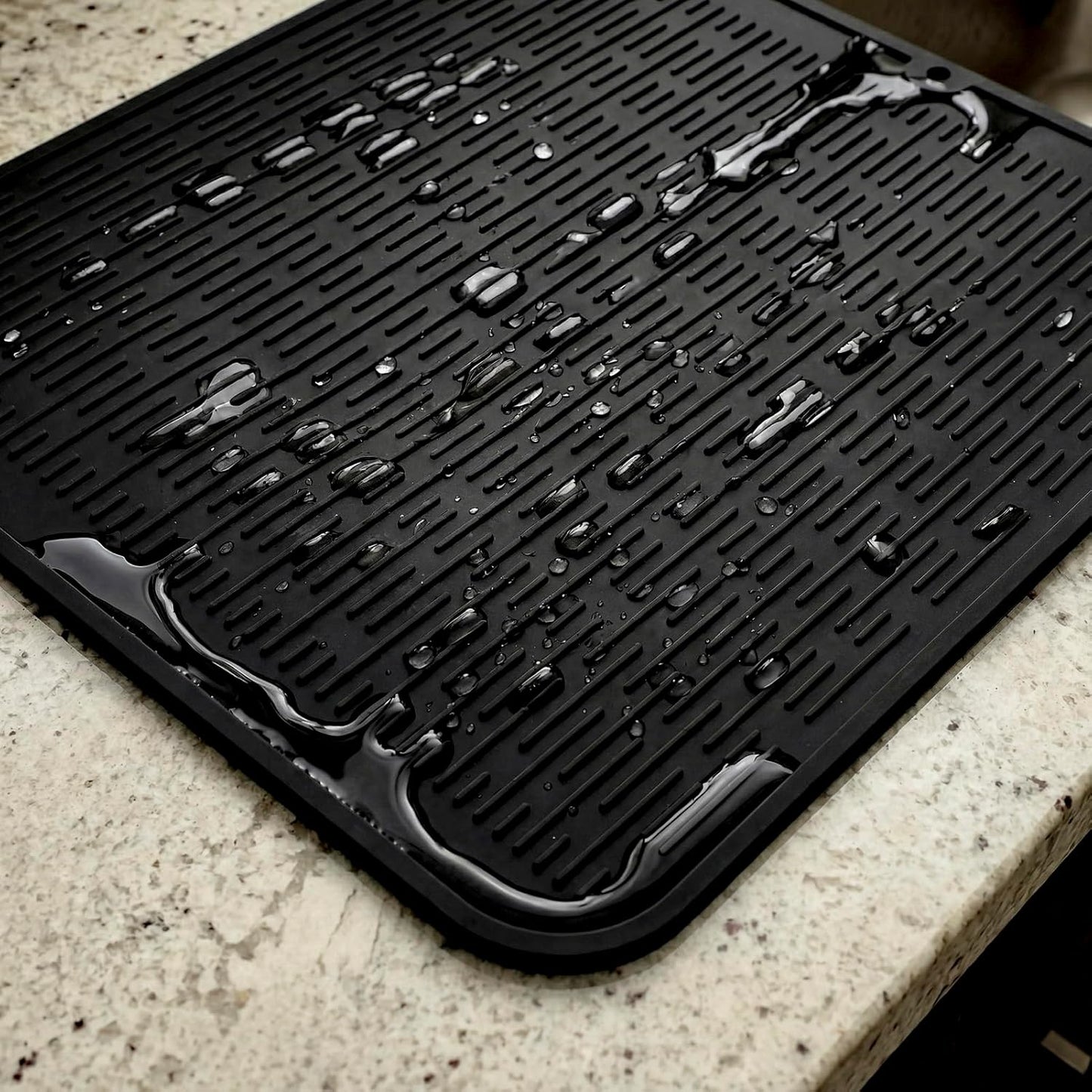 MicoYang Silicone Dish Drying Mat for Multiple Usage,Easy clean,Eco-friendly,Heat-resistant Silicone Mat for Kitchen Counter,Sink,Bar,Bottle,or Cup Green M 17 inches x 6 inches