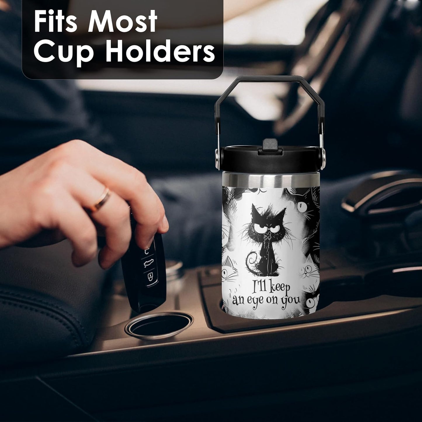 30 oz Peacock Blue Flip Straw Tumbler with Top Handle for Peacock Blue Lover Resuable Vacuum Insulated Flip Top Water bottle for Home Office Car