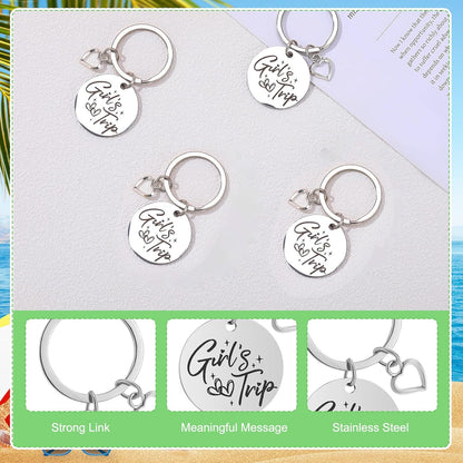 Ovveroche12 Pcs Girls Trip Gifts Set Include 4 Friends Wine Tumbler with Lid And Straw 12 Oz 4 Friends Cosmetic Bag 4 Keychains Bulk Friend Appreciation Gifts Set for Girls Weekend Bachelorette Travel