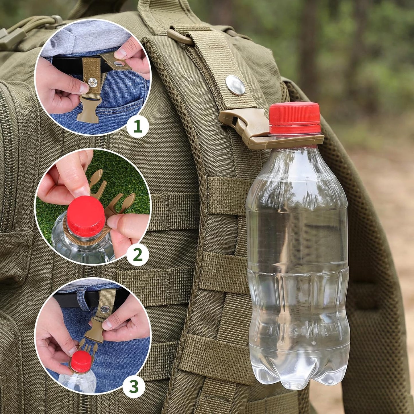 7 Pcs Water Bottle Holder Hanging Bottles Buckle Clip
