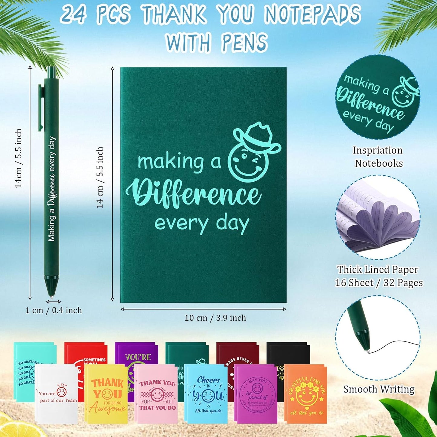 Feifeiya 72 Pcs/ 24 Set Bible Verse Gifts Bulk 24 oz Father's Day Christian Plastic Tumbler with Lids and Straws Inspirational Prayer Notepads Religious Pen Church Cups Gift for Christian Party Favors