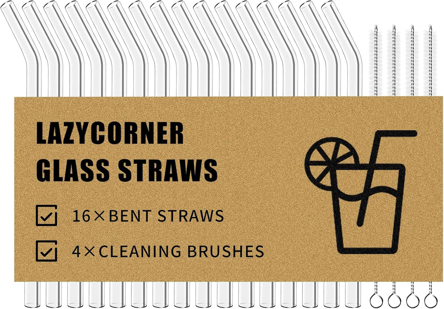 Lazycorner 16 Pcs Metal Straw Reusable 8.5" 10.5" 6mm Stainless Steel Straws for Tumblers 20oz-32oz, Rainbow Drinking Straws with Silicone Tips, 4 Straw Cleaner Brush, 1 Travel Case