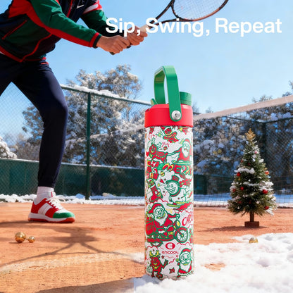 ENCOOL Insulated Water Bottle with Straw Stainless Steel Water Bottle, Leak-Proof, BPA-Free, Double Wall Vacuum Keeps Cold for 24 Hours for Sports, Travel, School (26 oz, Cotton Candy) - Colors C